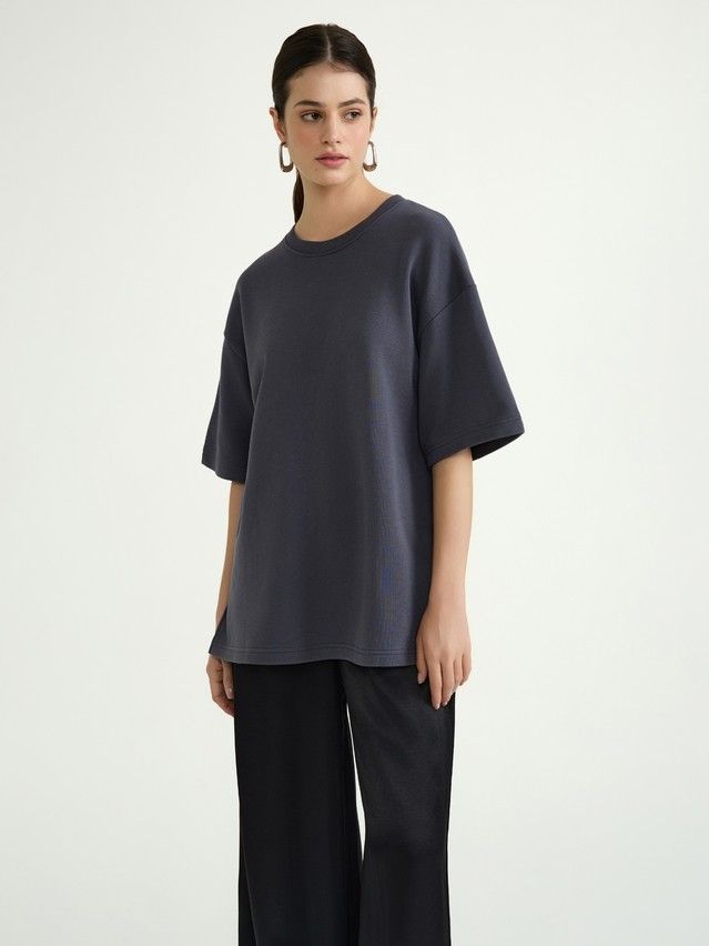 Women's polo neck shirt CONTE ELEGANT LD 3081, s.170-100, graphite - 3