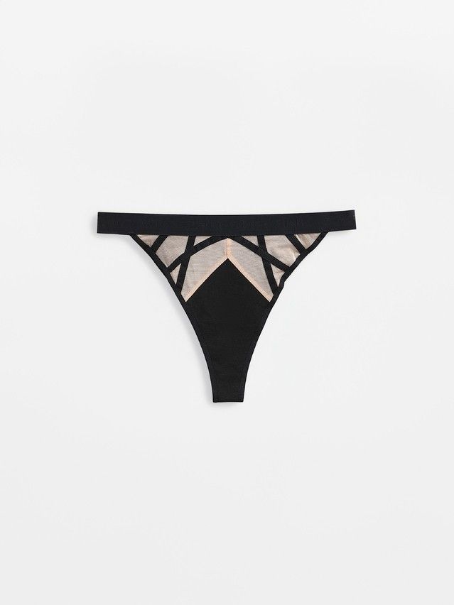 Women's panties CONTE ELEGANT CRISS CROSS LTA 2998, s.90, black-natural - 4