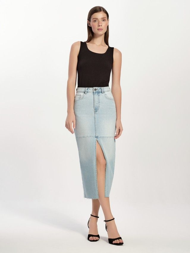 Denim skirt CONTE ELEGANT CON-763, s.170-90, light blue - 1