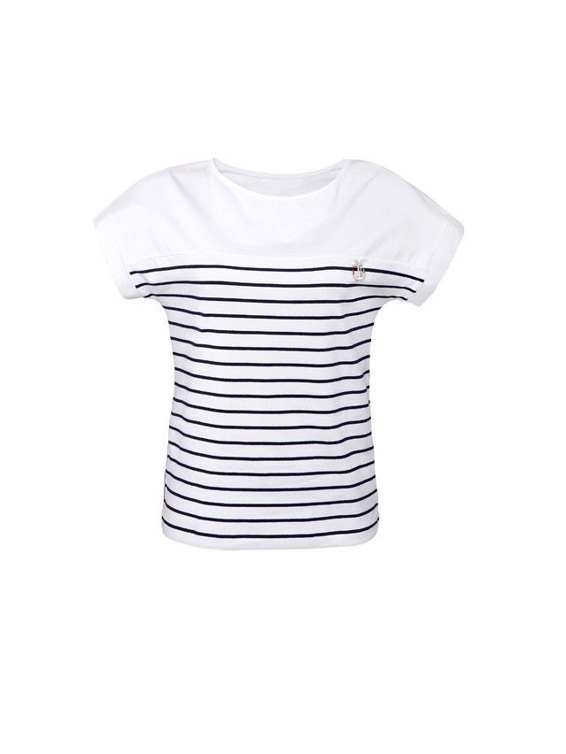 Women's polo neck shirt CONTE ELEGANT LD 636, s.170,176-100, white-blue - 1