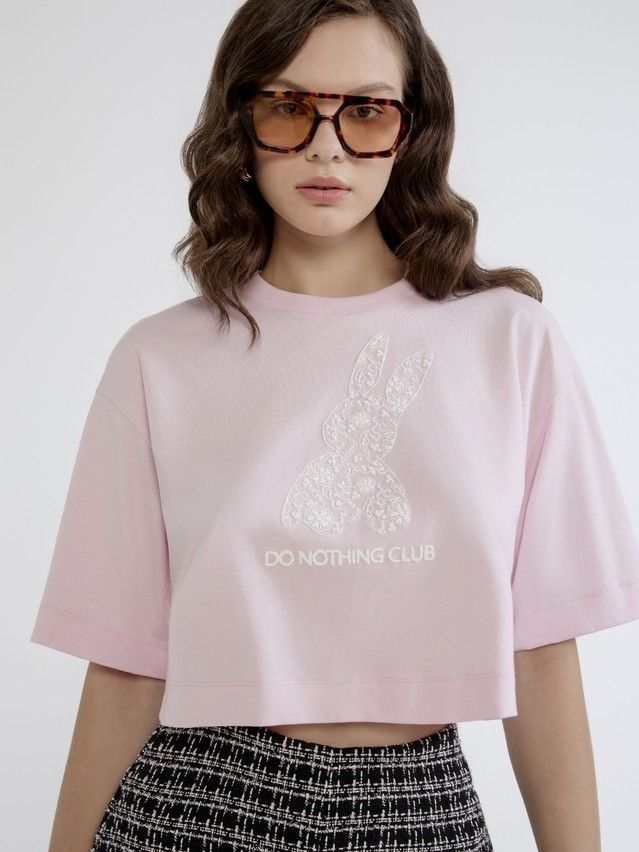 Women's polo neck shirt CONTE ELEGANT LD 3027, s.170-92, pink-rabbit - 3
