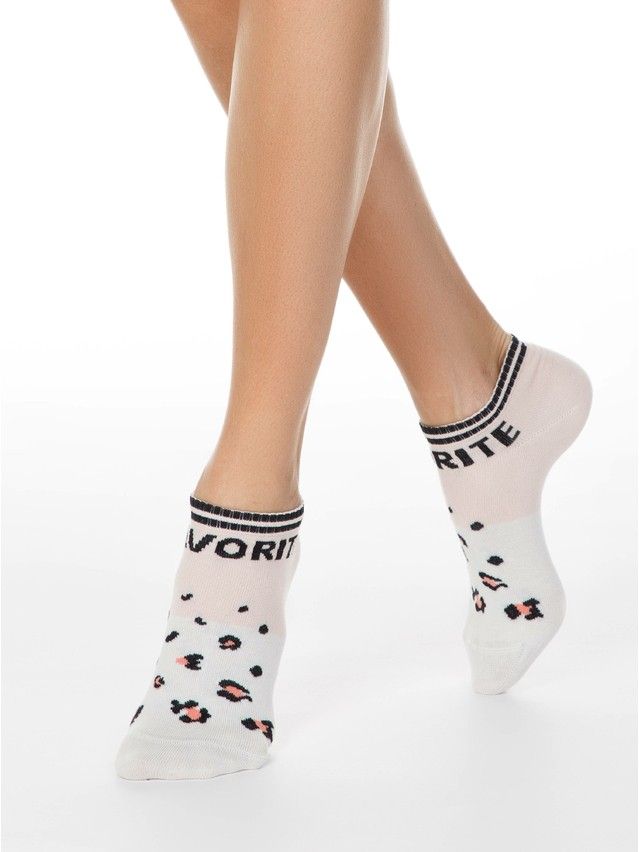Women's cotton socks CLASSIC (short) 7C-34SP, rives. 36-37, 184 peach - 1