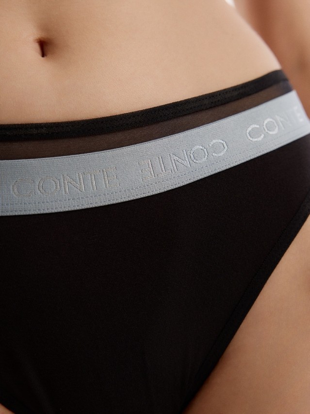 Women's panties CONTE DOUBLE LINES LBR 3551, s.90, black-blue - 3