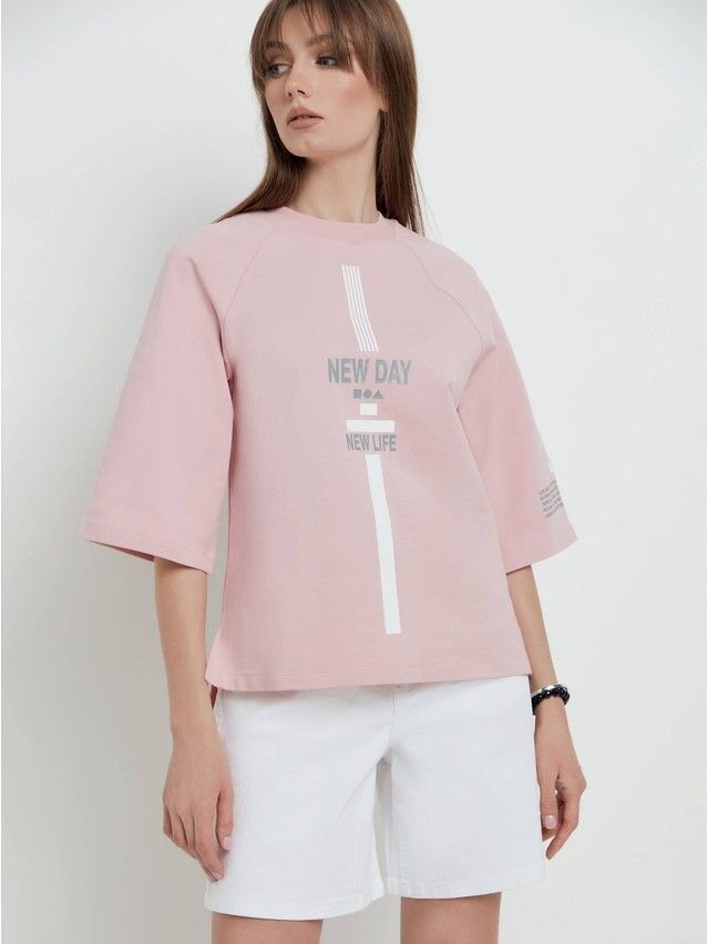 Women's polo neck shirt CONTE ELEGANT LD 1702, s.170-92, romantic pink - 1