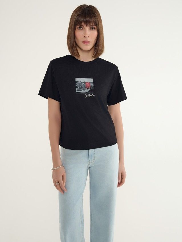 Women's polo neck shirt CONTE ELEGANT LD 3029, s.170-92, black-amsterdam - 3