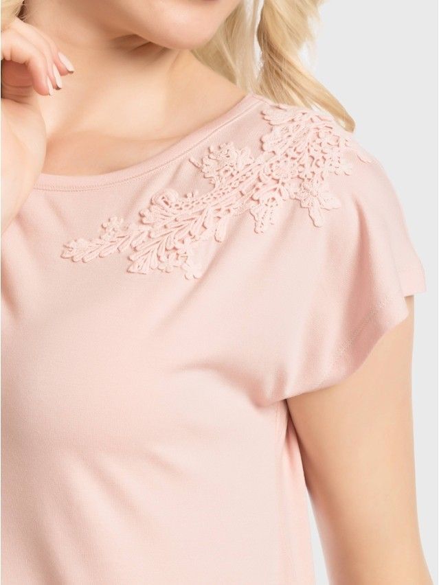 Women's polo neck shirt CONTE ELEGANT LD 711, s.170-104, powder - 1