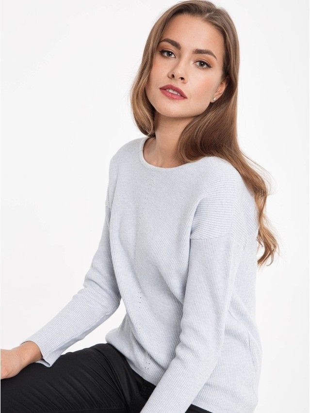 Women's polo neck shirt CONTE ELEGANT LDK032, s.158,164-84, light grey - 1