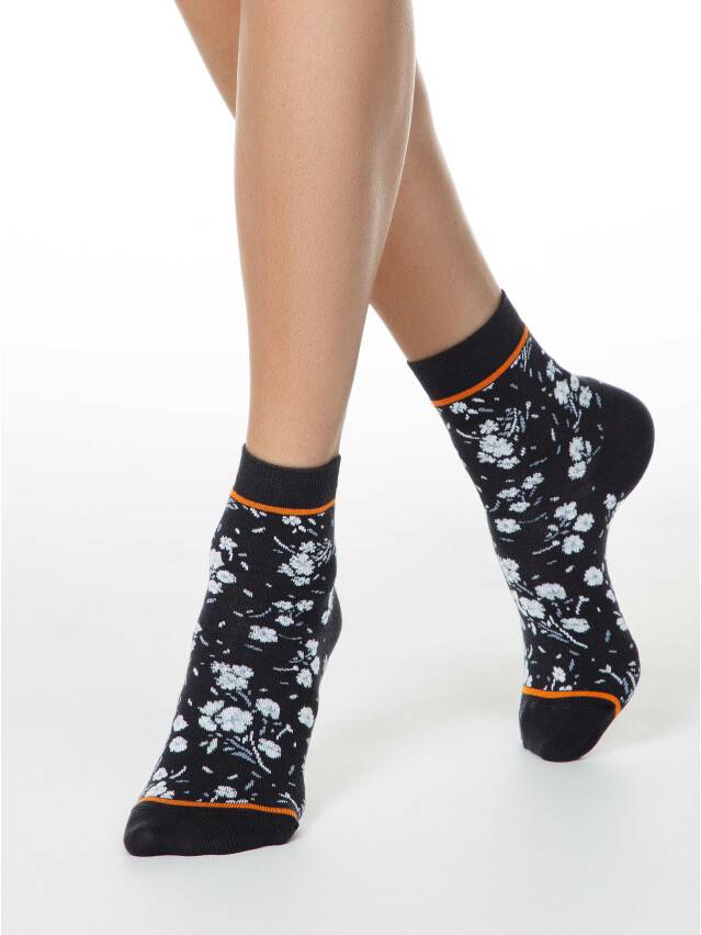 Women's cotton socks CLASSIC 7C-22SP, rives. 36-37, 199 graphite - 1