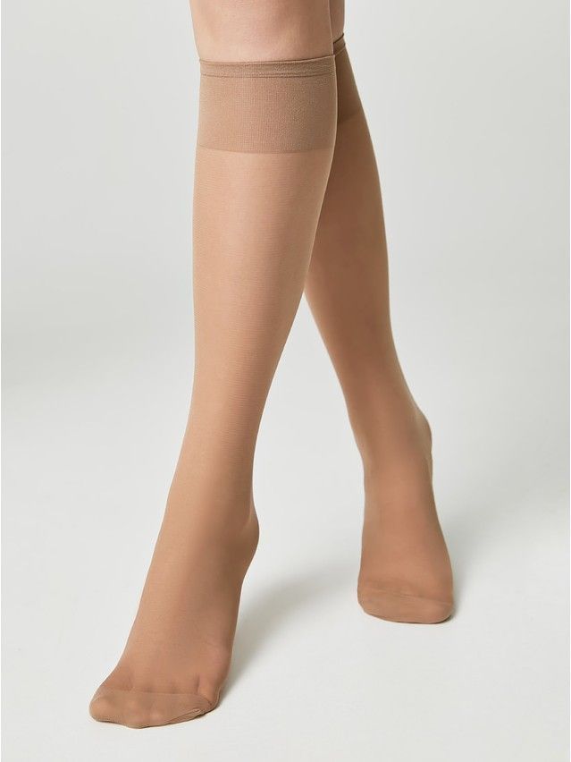 Women's knee high socks CONTE ELEGANT TENSION SOFT 20 (1 pair),s.23-25, bronz - 3