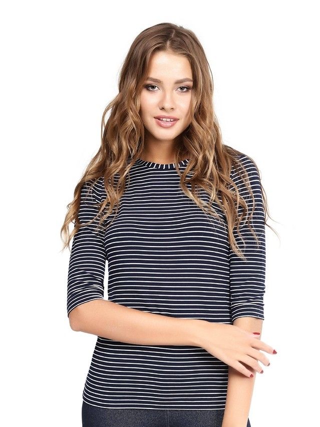 Women's polo neck shirt CONTE ELEGANT LD 620, s.158,164-84, dark blue-white - 4