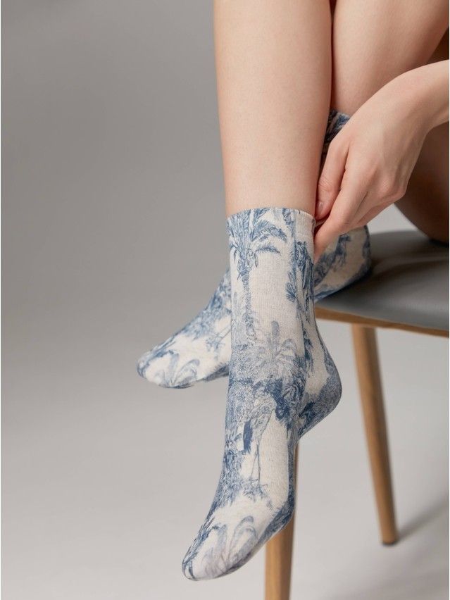 Women's socks CONTE ELEGANT FANTASY, s.23-25, 400 light denim - 1