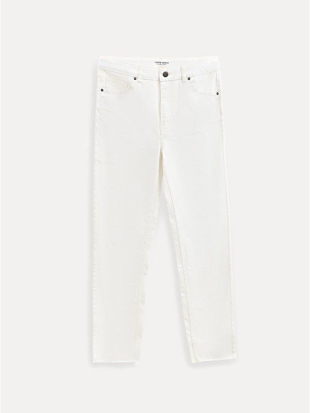 Denim trousers CONTE ELEGANT CON-769, s.170-102, off white - 8