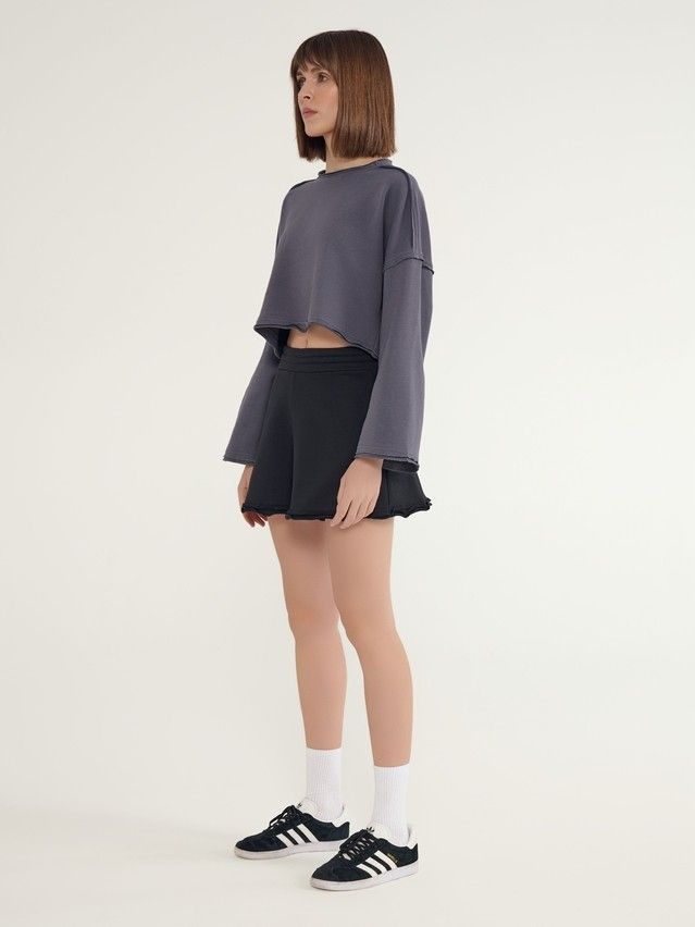 Women's polo neck shirt CONTE ELEGANT LD 3055, s.170-92, graphite - 2