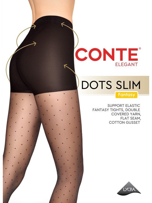 Women's tights CONTE ELEGANT DOTS SLIM, s.2, nero - 7