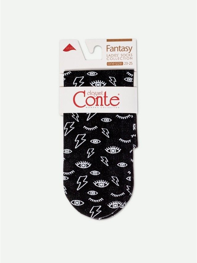 Women's socks CONTE ELEGANT FANTASY, s.23-25, nero-bianco - 5