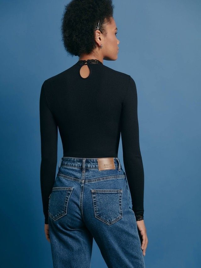 Women's polo neck shirt CONTE ELEGANT LD 1363, s.170-100, black - 2