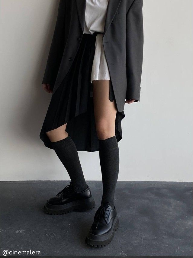 Women's knee high socks CONTE ELEGANT FANTASY, s.23-25, 000 graphite - 2