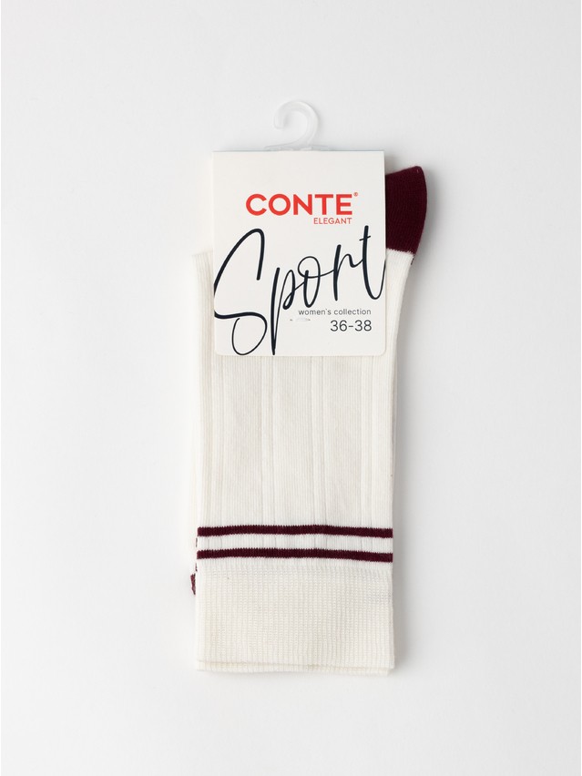 Women's socks CONTE ELEGANT SPORT, s.23-25, 1104 milky-burgundy - 5