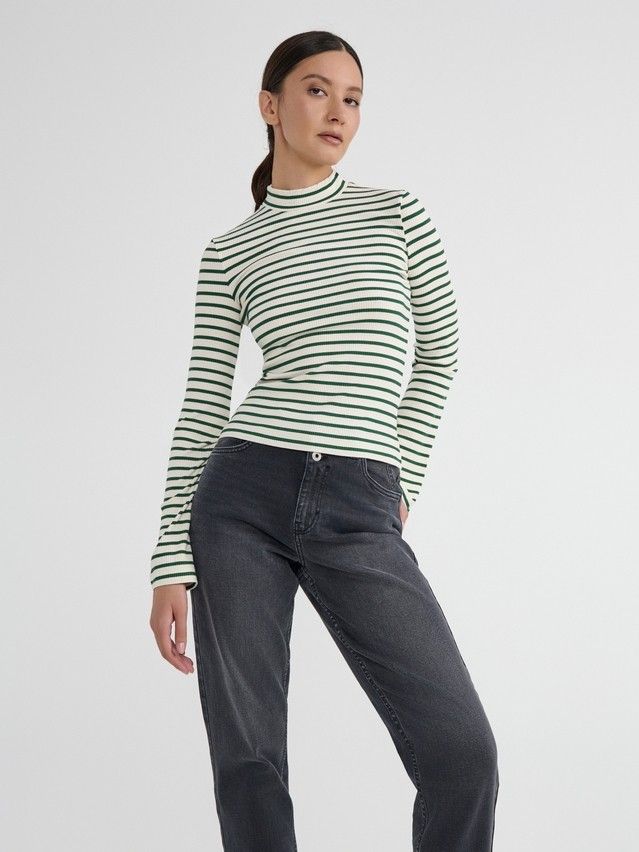 Women's polo neck shirt CONTE ELEGANT LD 2798, s.170-92, emerald-milk - 1