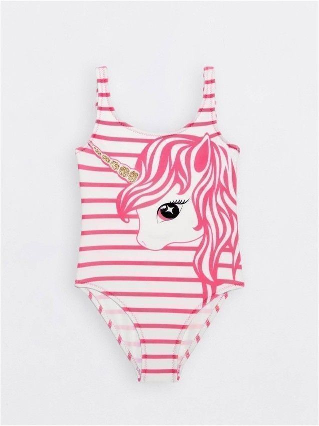 Swimsuit for girls CONTE ELEGANT UNICORN, s.110,116-56, white-pink - 1