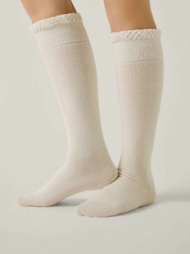 Women's knee high socks CONTE ELEGANT CLASSIC, s.23-25, 012 milky - 1