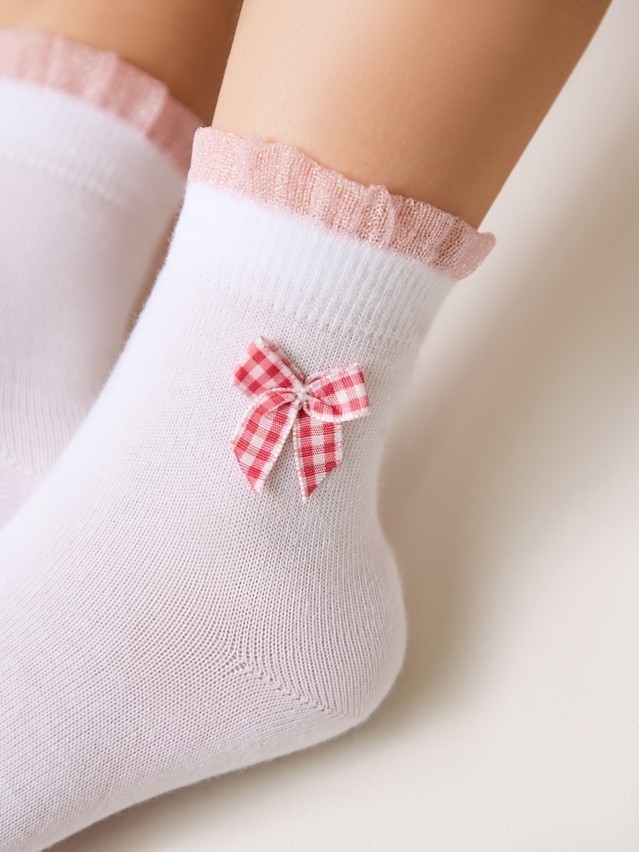 Children's socks CONTE-KIDS TIP-TOP, s.12, 1000 white-pink - 2