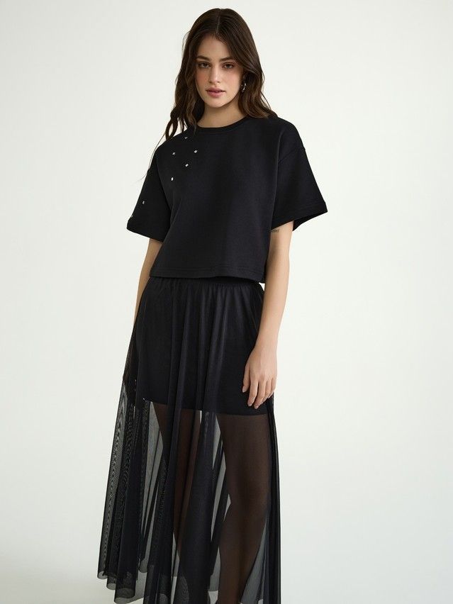 Women's polo neck shirt CONTE ELEGANT LD 3053, s.170-92, black - 2
