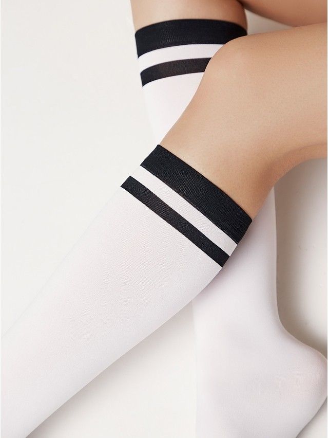Women's knee high socks CONTE ELEGANT HIT, s.23-25, bianco - 2
