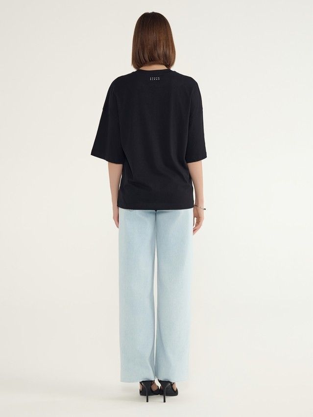 Women's polo neck shirt CONTE ELEGANT LD 3030, s.170-92, black-angel - 3