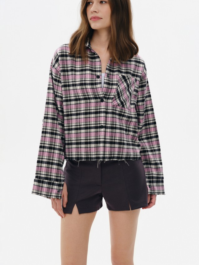Women's shirt CONTE LRU 3504, s.170-88-94, black-pink check - 4
