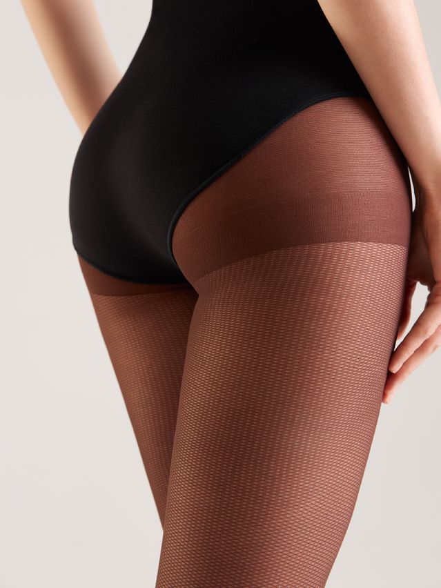 Women's tights CONTE ELEGANT MICRORETE, s.2, chocolate - 4
