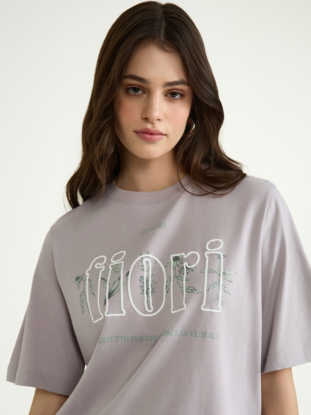 Women's polo neck shirt CONTE ELEGANT LD 3036, s.170-92, coffee-fiori - 1