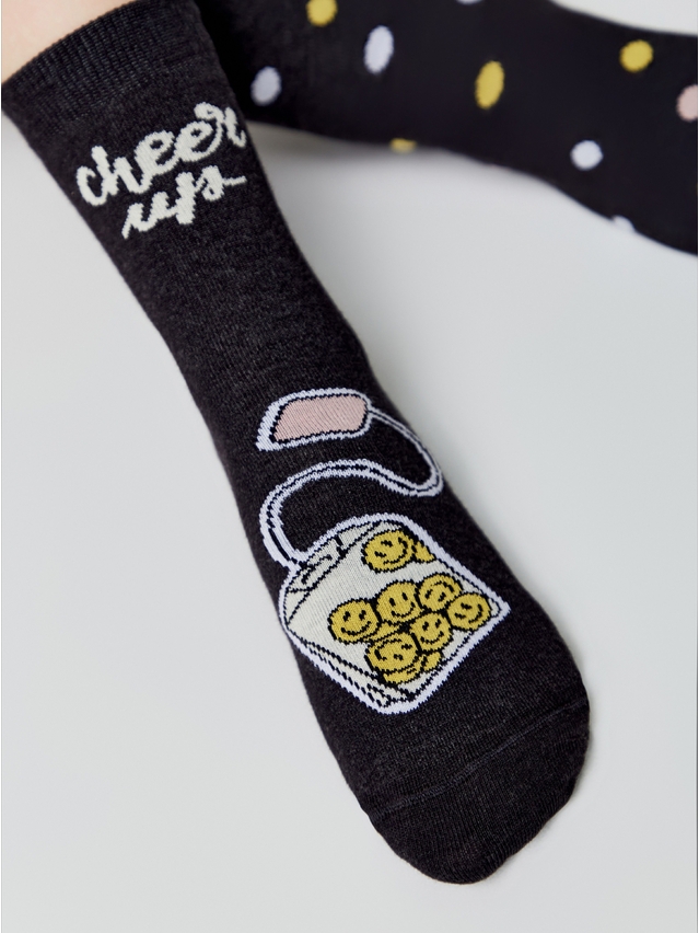 Women's socks CONTE ELEGANT HAPPY, s.23-25, 612 black - 2
