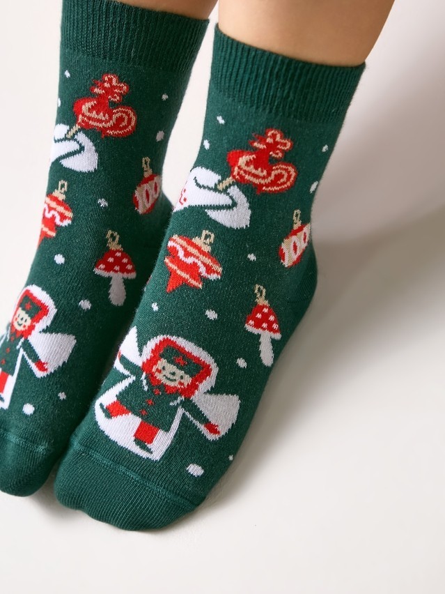Children's socks CONTE-KIDS NEW YEAR, s.16-18, 1026 dark green - 2