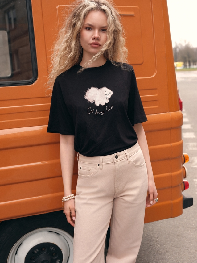 Women's polo neck shirt CONTE ELEGANT LD 3036, s.170-92, black-cat club - 3