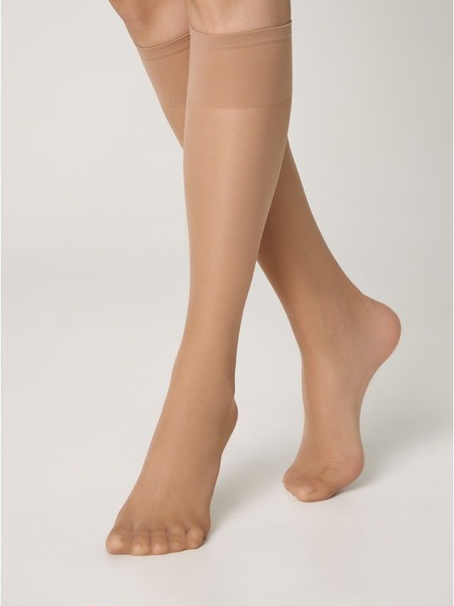 Women's knee high socks CONTE ELEGANT SOLO 20 (2 pairs),s.23-25, natural - 2