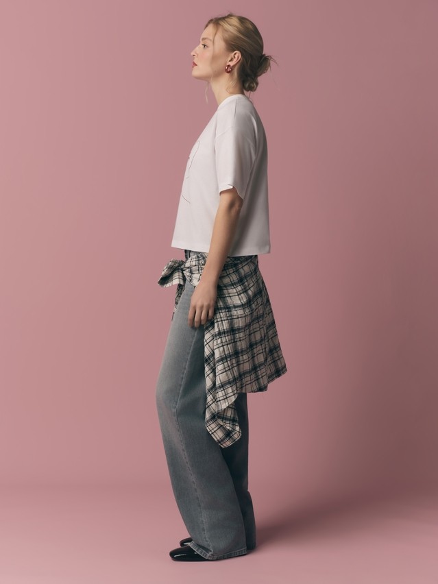 Women's polo neck shirt CONTE ELEGANT LD 3032, s.170-92, white-love - 3