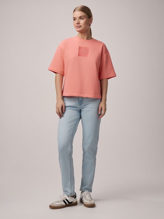 Women's polo neck shirt CONTE ELEGANT LD 2589, s.170-92, sugar coral - 3
