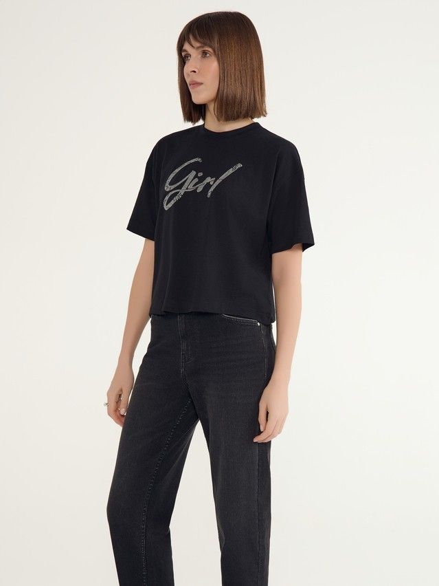 Women's polo neck shirt CONTE ELEGANT LD 3032, s.170-92, black-girl - 4