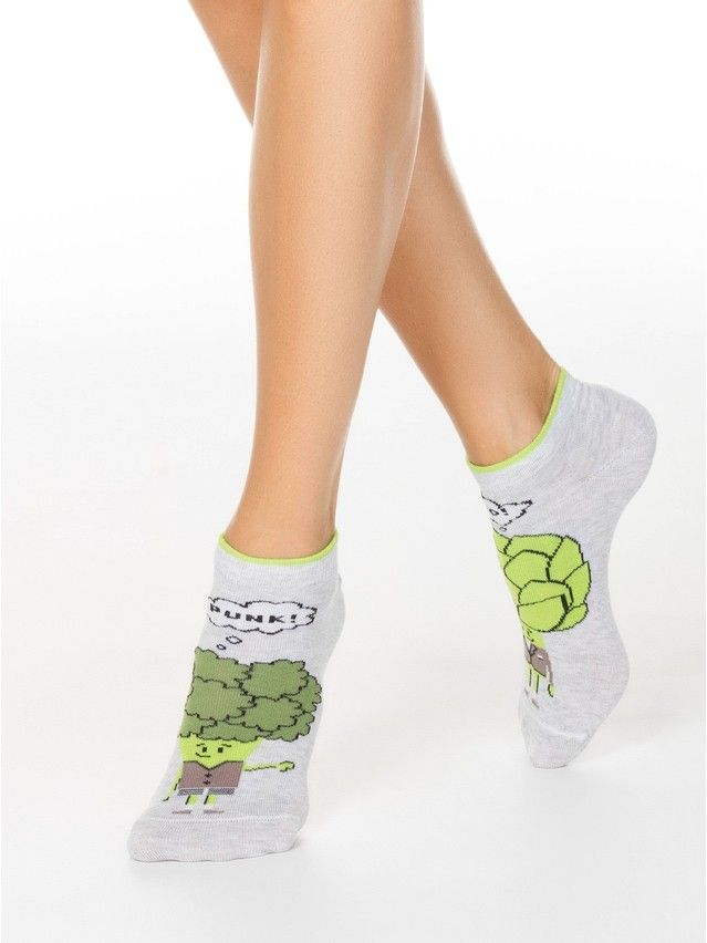 Women's cotton socks HAPPY 19С-114SP, rives. 36-39, 168 light gray - 1