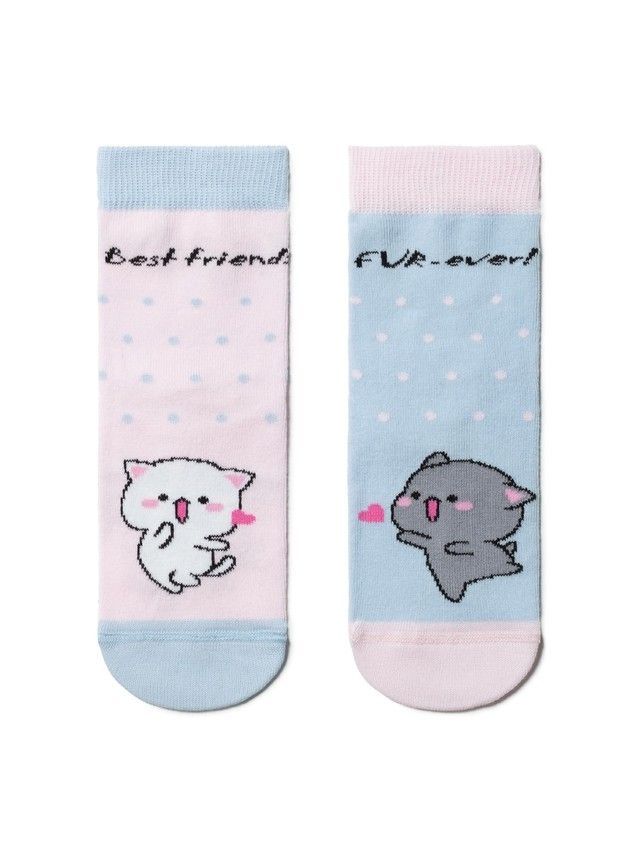 Socks for children Funny feet 17C-10SP, s.24-26, 478 blue-light pink - 1