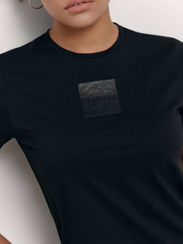 Women's polo neck shirt CONTE ELEGANT LD 1739, s.170-92, black-black - 1