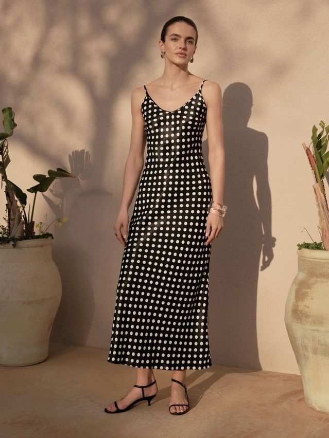 Women's gown CONTE ELEGANT LPL 2613, s.170-84-90, black-white dots - 1