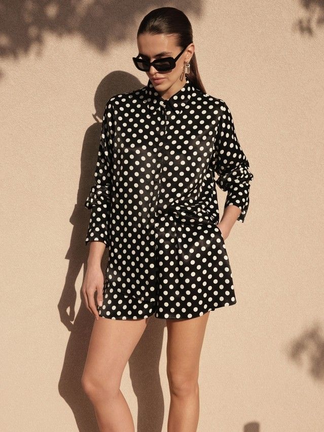 Women's shirt CONTE ELEGANT LBL 3314, s.170-84-90, black-white dots - 5
