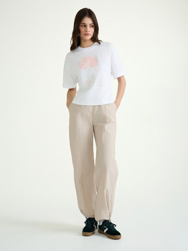 Women's polo neck shirt CONTE ELEGANT LD 3039, s.170-100, white-ranunculus - 3