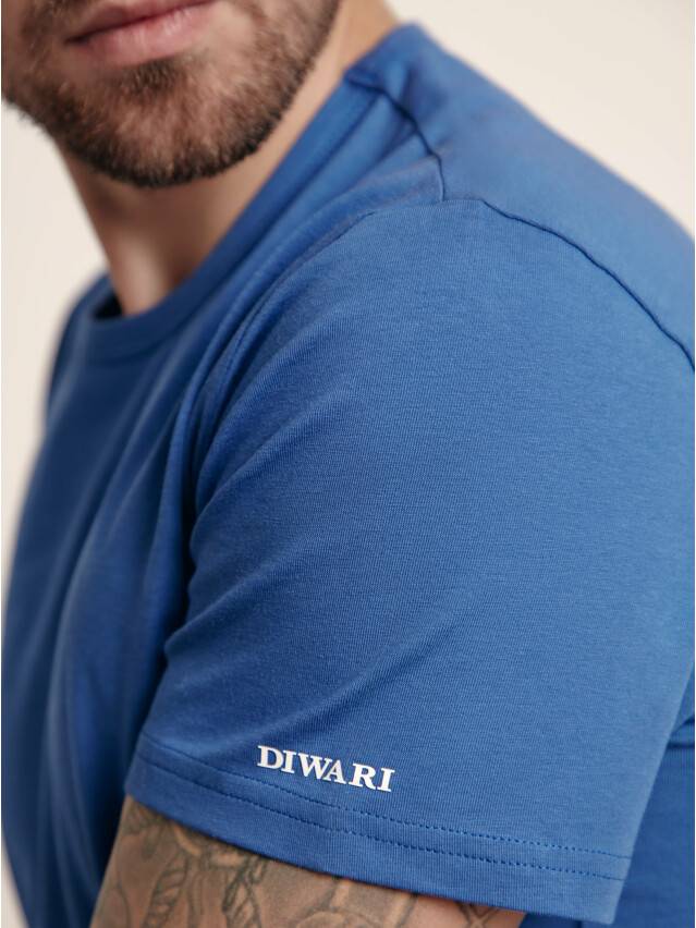Men's pullover DiWaRi BASIC MF 744, s.170,176-100, bright blue - 1