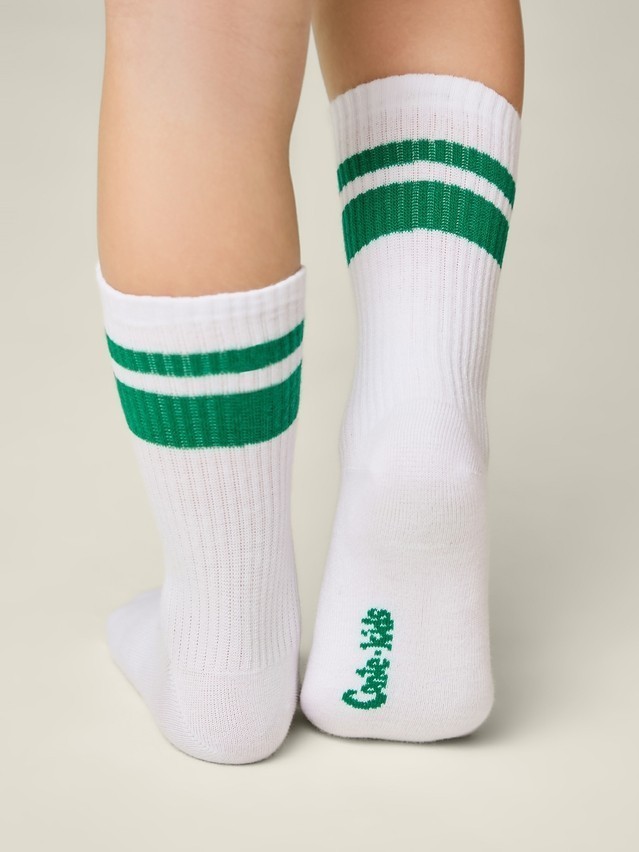 Children's socks CONTE-KIDS ACTIVE, s.16, 1020 white-light green - 2