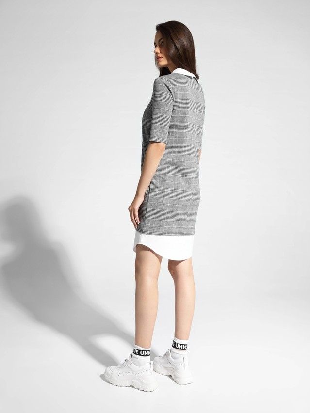 Dress LPL 1052, s.164-84-90, grey-ivory check - 3