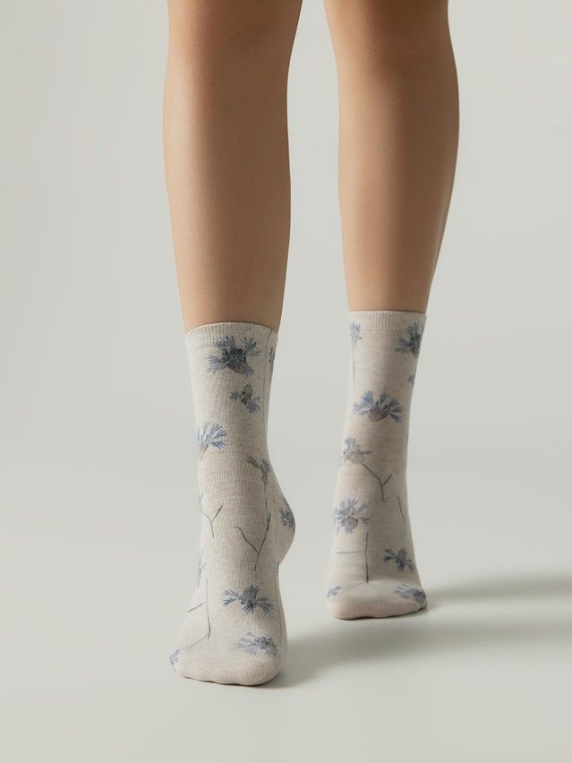 Women's socks CONTE FLOWERS, s.23-25, 1151 beige - 1
