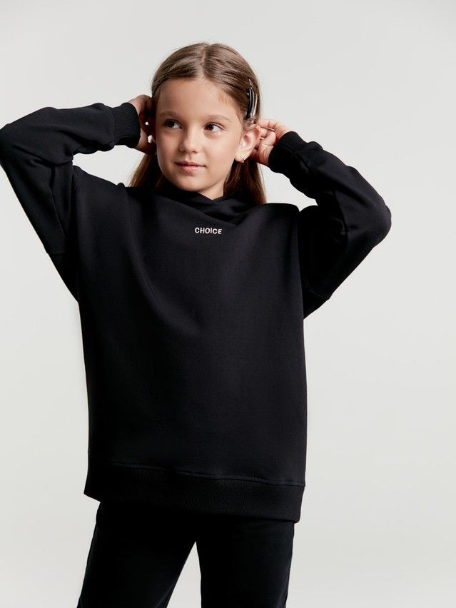 Polo neck shirt for girls CONTE ELEGANT DD 1452, s.104,110-56, black - 1